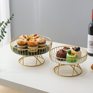林家小子欧式 轻奢陶瓷水果盘创意客厅家用水果篮下午茶糖果甜品架