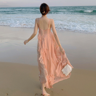 海边度假连衣裙适合三亚绝美小裙拍照好看 仙女 裙子沙滩裙女夏季