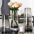 轻奢花瓶网红透明玻璃摆件客厅插花装 饰餐桌小创意简约北欧ins风
