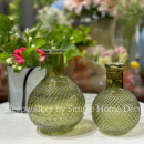 福利组合 花器摆件 9.9两个透明粉色绿色复古玻璃花瓶