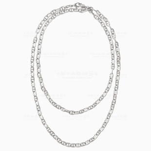 美国珠宝精品 可作为万能金属包链条包链带 暗银色粗链条中长项链