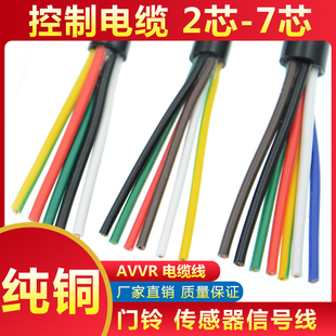 0.3 RVV软护套电缆线2 6芯0.12 0.5平方电源信号控制线 0.2