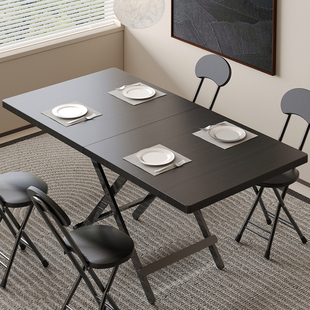小户型家用折叠桌餐桌长方形简易吃饭桌子户外摆摊地摊可便携桌椅