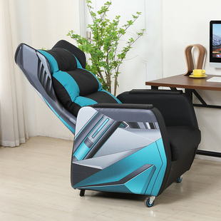 新款 可躺家用网咖电脑椅 钢架网吧沙发电竞游戏厅桌椅子单人一体式
