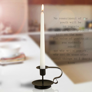 欧式 复古烛台铁艺烤漆黑色蜡烛台现代客厅餐厅居家摆件摄影道具