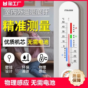 温度计室内家用精准婴儿房高精度冰箱大棚养殖壁挂式 干温湿度计表