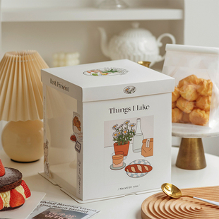半透明生日蛋糕盒子烘焙包装 盒6 10寸方形网红手提一次性可定制