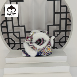 BUHU醒狮汽车摆件 饰国风广东特色纪念品手板 中控招财装