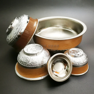 蒙古族敬酒碗 草原特色餐具民族工艺品礼品婚礼专用银碗钢碗