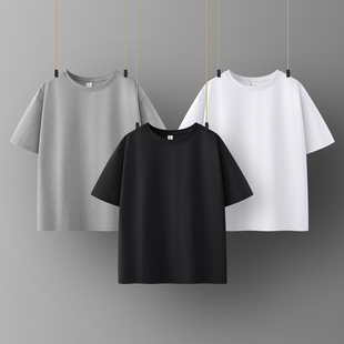 2024新款 黑色t恤女宽松纯色短袖 体恤原宿风半袖 夏季 上衣白色 韩版
