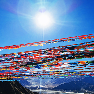 4月18 西藏拉萨挂风马旗五色经幡藏式 手工传统民俗挂幡 隆达 藏式