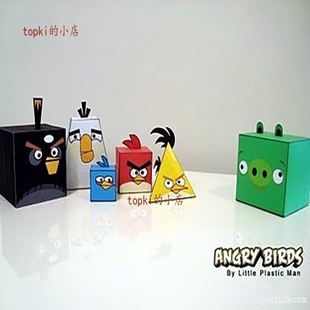 小鸟 愤怒 Birds 纸模 立体模型手工DIY玩具盒子游戏摆设 Angry