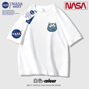 联名款 时尚 NASA MEET 潮牌纯棉短袖 t恤男女同款 流行 宽松圆领半袖