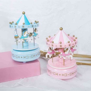 蛋糕装 饰旋转木马 送女生生日礼物创意烘焙摆件 圣诞音乐盒八音盒