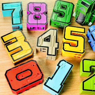 加大数字男孩益智玩具合体机器人字母变形礼物儿童3 4金刚5