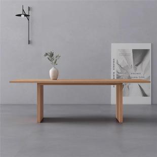 简约现代长方形实木会议桌设计师大板桌工作台洽谈桌办公电脑桌