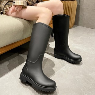 雨鞋 女款 女 高筒时尚 外穿防水雨靴日系长筒冬保暖防滑耐磨一体水鞋