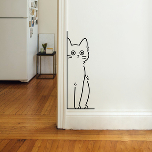 可爱小猫 饰墙贴纸 北欧ins墙贴创意图案宠物店门贴玻璃贴房间装
