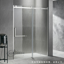 窄边细边框不锈钢无底框单移淋浴房推拉门移门一字形整体浴室隔断