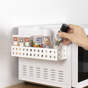 日本磁吸收纳架厨房冰箱侧壁挂式 储物盒子免打孔调味料瓶罐置物架