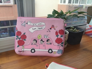 韩国单皮革可爱卡通版 卡包票据包女士小化妆包收纳包手包