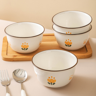 陶瓷吃饭碗家用个人专用吃米饭碗盘2024新款 碗勺餐具组合 碗碟套装