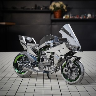 钢魔像 川崎忍者H2R摩托模型DIY金属拼图模型玩具礼品 3D立体拼装