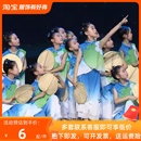 新款 夏夜儿童演出服民族扇子舞演出服舞台板凳道具表演服 童年