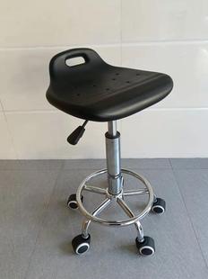 舒适实验室圆凳黑色办公桌操作台凳旋转升降美容凳可调防静电椅子