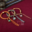 藏式 八股编手绳可穿唐卡手链文玩扎基拉姆中国风藏风编织手串男女