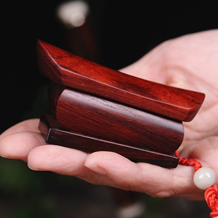 印度小叶紫檀棺材手把件 乌木挂件把件红木木雕工艺品小把件