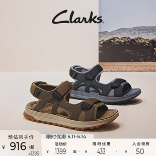 Clarks其乐男鞋 新品 复古潮流魔术贴休闲凉鞋 舒适耐磨户外沙滩鞋