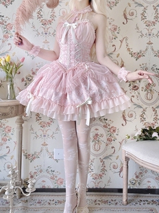 Alice girl原创新款 芭蕾舞裙doll洛丽塔挂脖连衣裙 Lolita十字姬