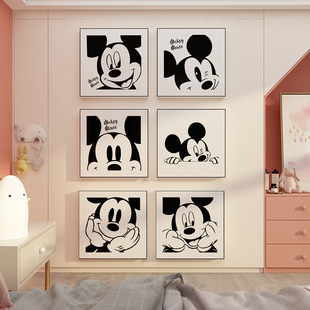 迪士尼米奇老鼠贴纸儿童房间墙面布置装 饰卧室床头亚克力3d立体画