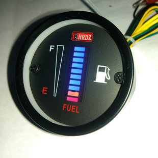 摩托车 汽车仪表改装 铁壳发光条可调油量表 配件LED显示电子油表