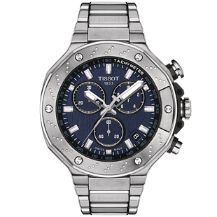 Tissot 手表瑞士石英机芯圆形不锈钢表带腕表45mm1550900 天梭男士