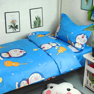 卡通哆啦a梦床上用品四件套床单被套儿童学生宿舍单人1.2床三件套