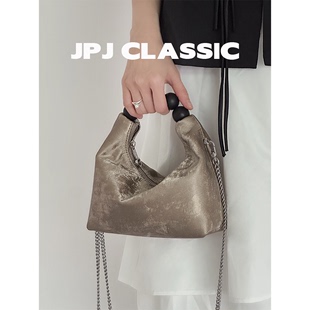 jpjclassic新中式 饺子包女清冷感气质包单肩斜挎小包包链条包软皮