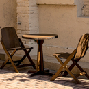 复古实木方桌圆桌子折叠靠背椅客厅阳台小户型家用餐桌咖啡桌茶几