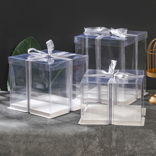 全透明生日蛋糕盒4寸6寸8寸10寸12寸单双层加高特高烘焙包装 盒子