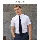 衬衫 上班易打理休闲半袖 ANOS短袖 男夏季 商务修身 职业白色衬衣正装