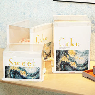 六寸蛋糕盒透明烘焙包装 8八10十12十二寸三合一生日蛋糕盒 盒子6