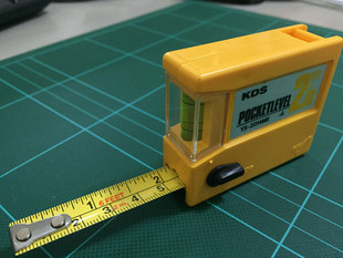 日本KDS进口高精度卷尺水平器卷尺带水泡钢卷尺测角度多功能盒尺