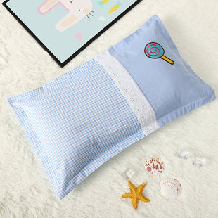 儿童款 枕头幼儿园宝宝枕头套婴儿床纯棉拼接刺绣枕套珍珠棉枕头芯