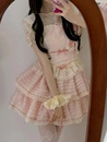 里雾诗之春层层蛋糕公主裙粉色甜心少女小个子法式 重工蓬蓬连衣裙
