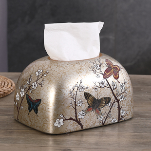 欧式 创意陶瓷北欧餐桌茶几ins纸抽 纸巾盒摆件客厅抽纸盒餐巾美式