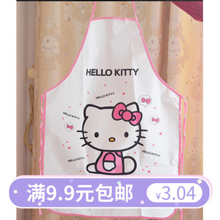 可爱hello kitty凯蒂猫围裙 防水防油防污 厨房做饭围裙 PE材质