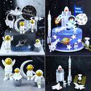 航空模型蛋糕摆件 饰玩具 宇航员航天探险队7件套火箭战斗机烘焙装