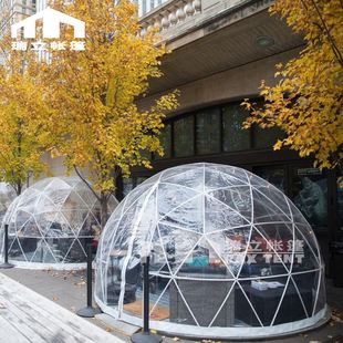 网红ABS全透明球形帐篷餐厅PVC管星空帐篷屋适用6 8人户外用餐