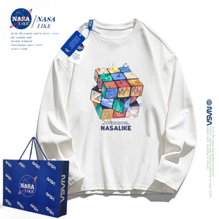 NASA联名魔方儿童装 长袖 T恤秋季 纯棉上衣潮男童女童中大童亲子装